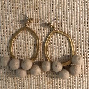 Yochi Pom Pom hoop earring